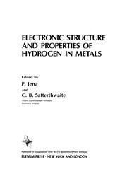 Cover of Electronic Structure and Properties of Hydrogen in Metals by P. Jena