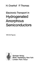 Front cover of Electronic Transport in Hydrogenated Amorphous Semiconductors by Harald Overhof