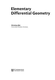 Cover of Elementary differential geometry by Christian Bär