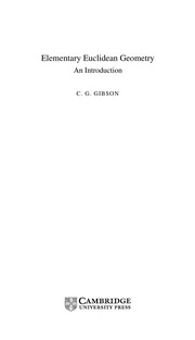 Cover of Elementary Euclidean geometry by Christopher G. Gibson