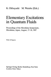 Front cover of Elementary Excitations in Quantum Fluids by Kohji Ohbayashi