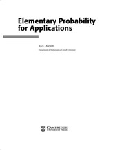 Cover of Elementary probability for applications by Richard Durrett