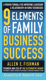 Front cover of 9 elements of family business success by Allen E. Fishman