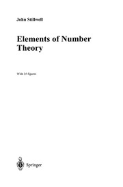 Front cover of Elements of number theory by John C. Stillwell