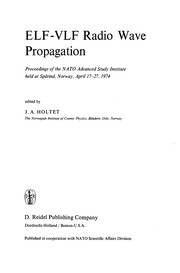 Front cover of ELF-VLF Radio Wave Propagation by J. A. Holtet