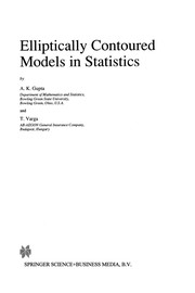 Front cover of Elliptically Contoured Models in Statistics by Gupta, A. K.