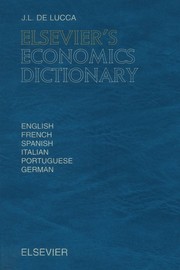Cover of Elsevier's economics dictionary by J. L. de Lucca