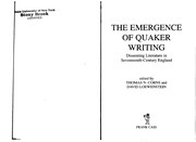 Front cover of The emergence of Quaker writing by Thomas N. Corns