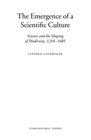 Front cover of The emergence of a scientific culture by Stephen Gaukroger