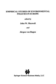Front cover of Empirical Studies of Environmental Policies in Europe by John W. Maxwell