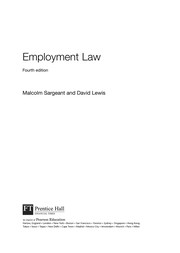 Front cover of Employment law by Malcolm Sargeant