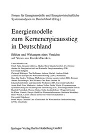 Front cover of Energiemodelle zum Kernenergieausstieg in Deutschland by Forum für Energiemodelle und Energiewirtschaftliche Systemanalysen in Deutschland