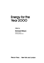 Front cover of Energy for the Year 2000 by Wilson, Richard