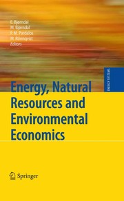 Front cover of Energy, natural resources and environmental economics by Endre Bjørndal