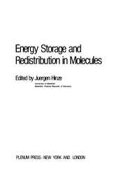 Front cover of Energy Storage and Redistribution in Molecules by Juergen Hinze