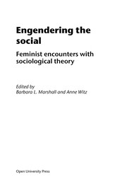Cover of Engendering the social by Barbara L Marshall