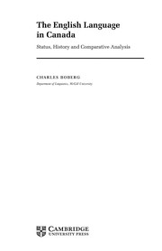 Front cover of The English language in Canada by Charles Boberg