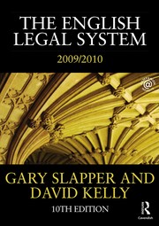 Front cover of English legal system, 2009-2010 by Gary Slapper