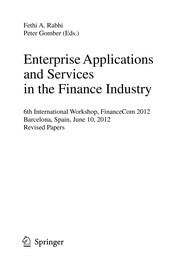 Front cover of Enterprise Applications and Services in the Finance Industry by Fethi A. Rabhi