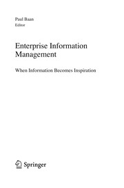 Cover of Enterprise Information Management by Paul Baan