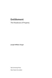 Cover of Entitlement by Joseph William Singer