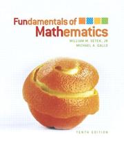 Front cover of Fundamentals of mathematics by William M. Setek