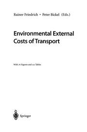 Front cover of Environmental External Costs of Transport by Rainer Friedrich