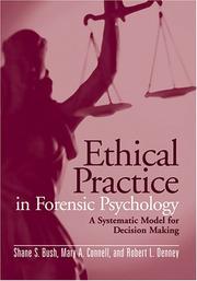 Front cover of Ethical practice in forensic psychology by Shane S. Bush