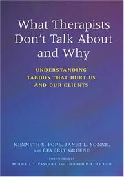 Cover of What therapists don't talk about and why by Kenneth S. Pope