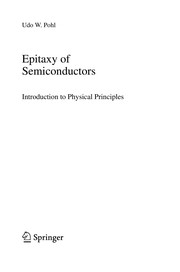 Front cover of Epitaxy of Semiconductors by Udo W. Pohl