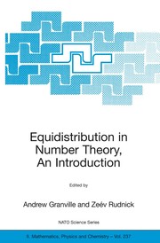 Front cover of Equidistribution in number theory, an introduction by Andrew Granville