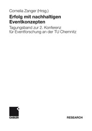 Front cover of Erfolg mit nachhaltigen Eventkonzepten by Cornelia Zanger