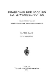 Front cover of Ergebnisse der exakten naturwissenschaften by Unknown