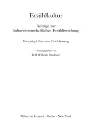 Front cover of Erzählkultur by Rolf Wilh Brednich