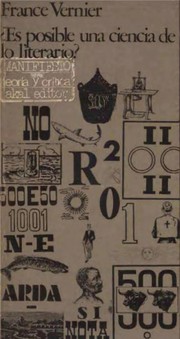 Cover of Ês posible una ciencia de lo literario? by France Vernier