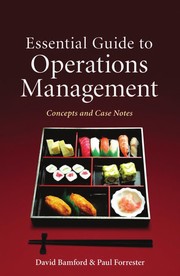 Cover of Essential guide to operations management by David R. Bamford