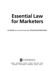 Cover of Essential law for marketers by Ardi Kolah