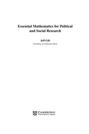 Front cover of Essential mathematics for political and social research by Jeff Gill