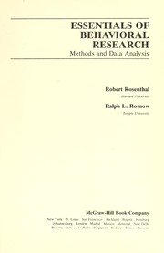 Cover of Essentials of behavioral research by Robert Rosenthal