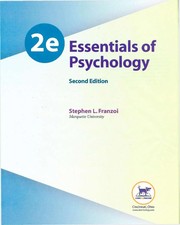 Cover of Essentials of psychology by Stephen L. Franzoi