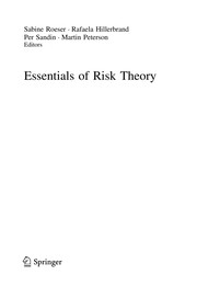 Front cover of Essentials of Risk Theory by Sabine Roeser