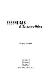 Front cover of Essentials of Sarbanes-Oxley by Sanjay Anand
