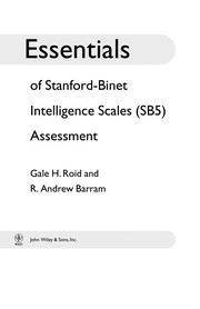 Front cover of Essentials of Stanford-Binet Intelligence Scales (SB5) assessment by Gale H. Roid