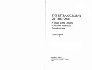 Front cover of The estrangement of the past by Kemp, Anthony