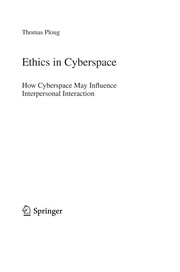 Cover of Ethics in cyberspace by Thomas Ploug