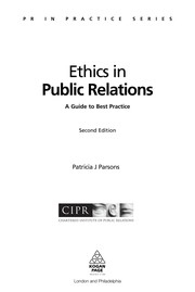 Front cover of Ethics in public relations by Patricia Parsons