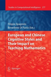Front cover of European and Chinese cognitive styles and their impact on teaching mathematics by Filippo Spagnolo