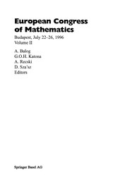 Front cover of European Congress of Mathematics by A. Balog