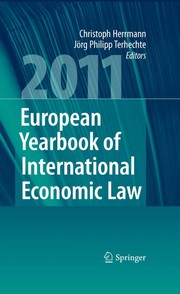 Front cover of European Yearbook of International Economic Law 2011 by Christoph Herrmann