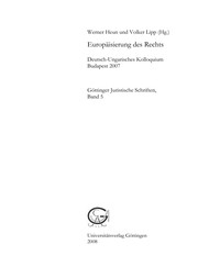 Front cover of Europäisierung des Rechts by Werner Heun